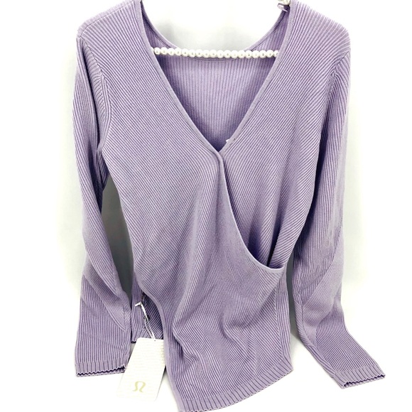 lululemon athletica Sweaters - NWT Lululemon Wrap It Back Sweater Lavender Size 4